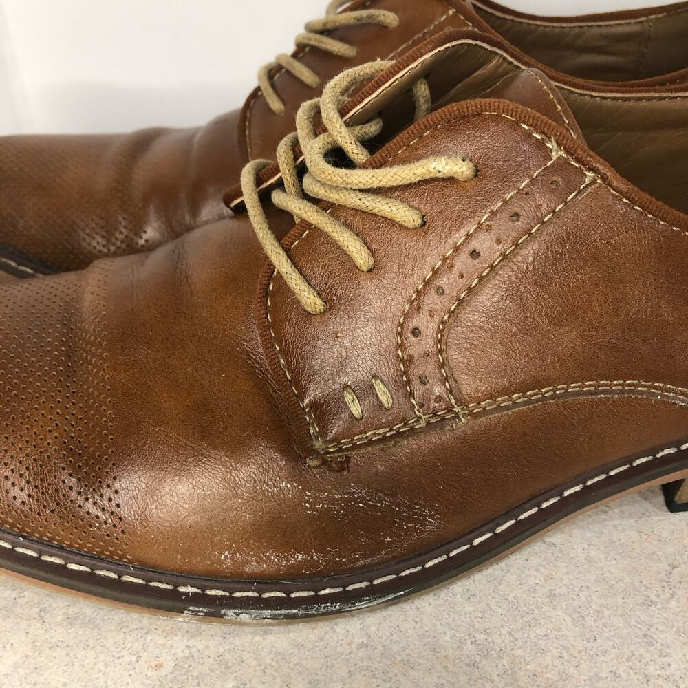 Steve Madden M-Alk Cognac Brown Dress Oxford Shoes WM910771 Sz 9M Perforated Toe - Picture 5 of 8
